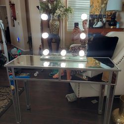 Mirrored Vanity And Mirror