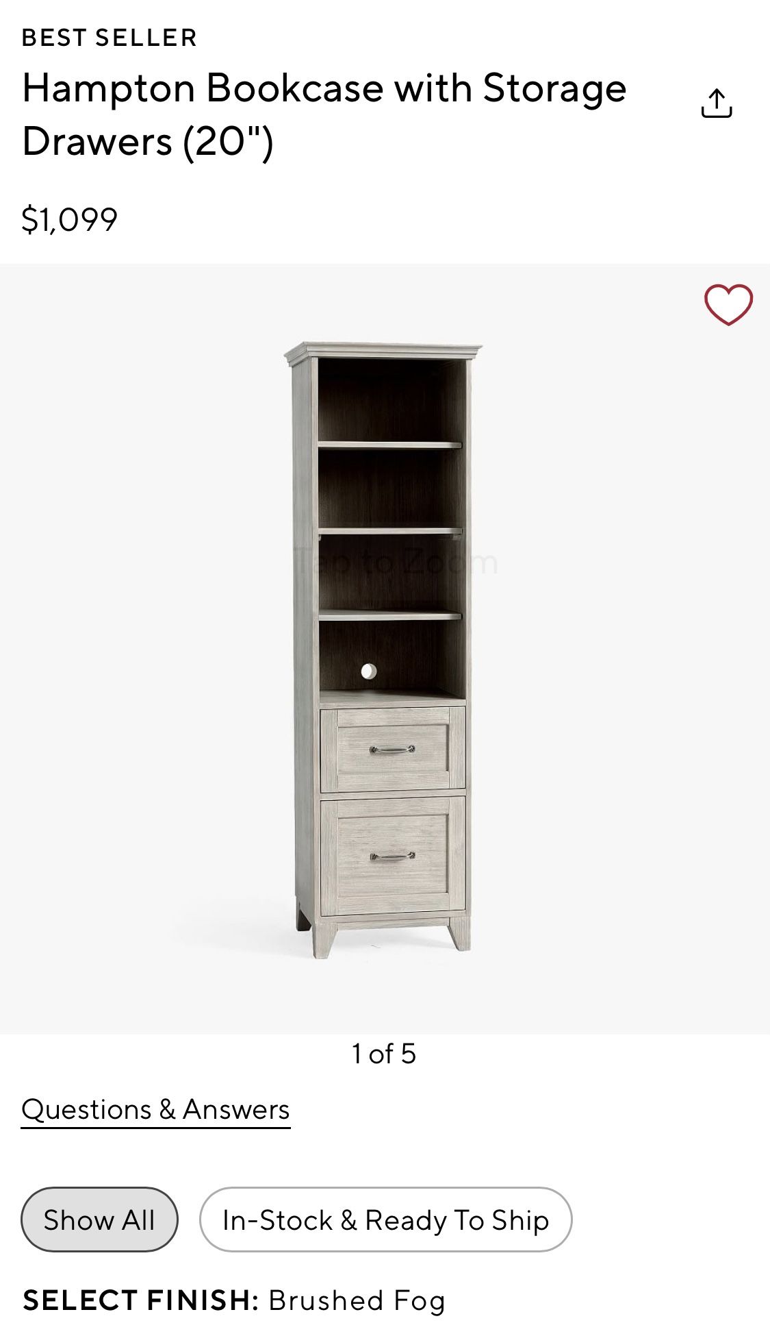 Pottery Barn Book Shelf