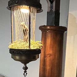 Rain Oil Lamp With Wood Column 