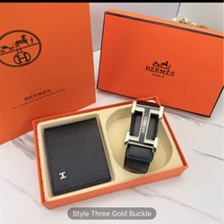 Box with belt and wallet