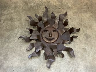 Rustic metal sun face