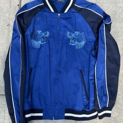 Mens Satin Ralph Lauren Bomber Jacket Size Large