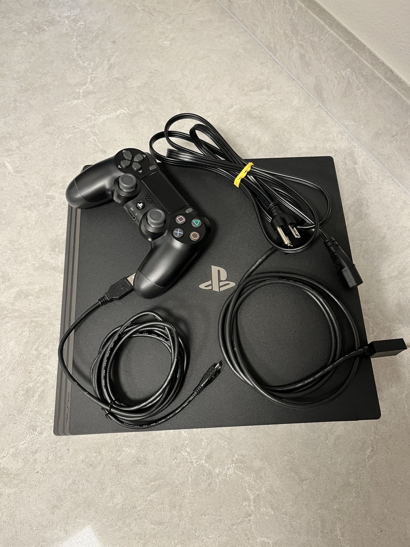 PS4 Pro 1TB - Works Great + Controller & Cables