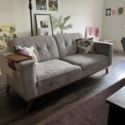 Grey Mid century Modern Couch 