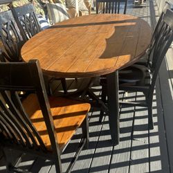 Wood Dining Table W 6 Chairs. 