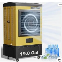 48" Evaporative Air Cooler, 6500 CFM Swamp Cooler with 19 Gallon WaterTank,