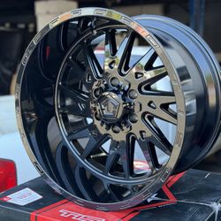 20x12 TIS 547 GLOSS BLACK 6x139.7 6x135 + 33” TIRES (4) SILVERADO SIERRA TAHOE- F-150-WE FINANCE