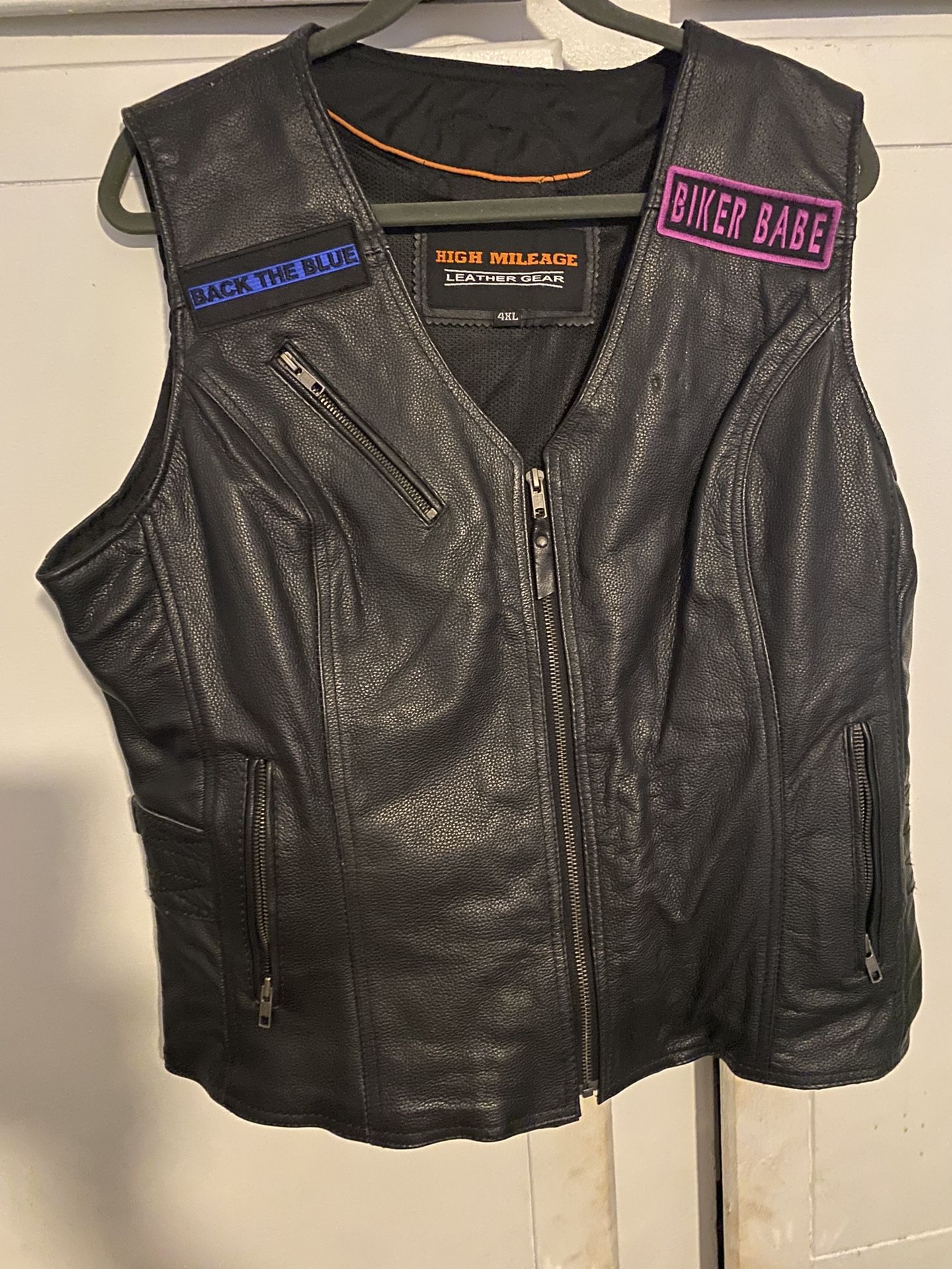 Woman’s Leather Biker Vest