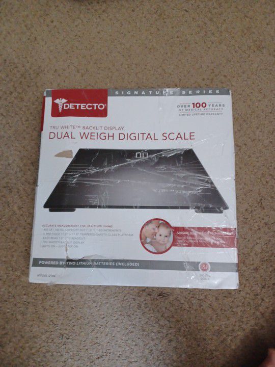 Detecto D186 Dual Weight Digital Body Bathroom Scale, Black, Up to 400 lb.