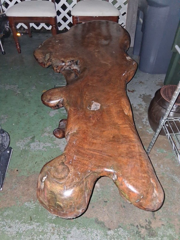 Redwood Burl Coffee Table 72" X 30 "