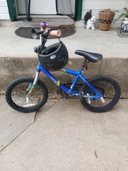 Bicycle And Helmet For Boys