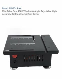 Mini Table Saw 100W Thickness Angle Adjustable High Accuracy Desktop Saw Cutter