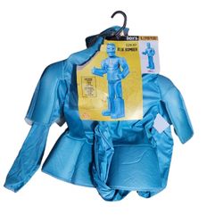 Rock em Sock em Blue Bomber Robot Halloween Costume Kids SZ L 5 PCS MISSING MASK