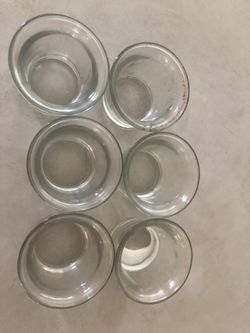 Set of 6 Clear Glass Candle Holders