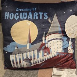 Harry Potter Pillow Throw Dreaming of Hogwarts Soft Squishy 13" x 13"
