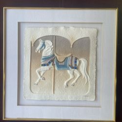 Signed handmade paper bas-relief artwork by Wesley “Wess” Smith.