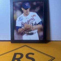 NOLAN RYAN  FRAMED AUTOGRAPHED 8X10 PHOTO TEXAS RANGER BLOODY LIP NOLAN RYAN COA