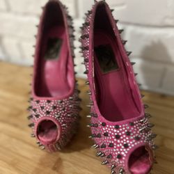 Pink Spiked Heels 