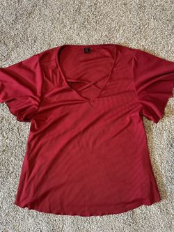 Womens Red 2x Top