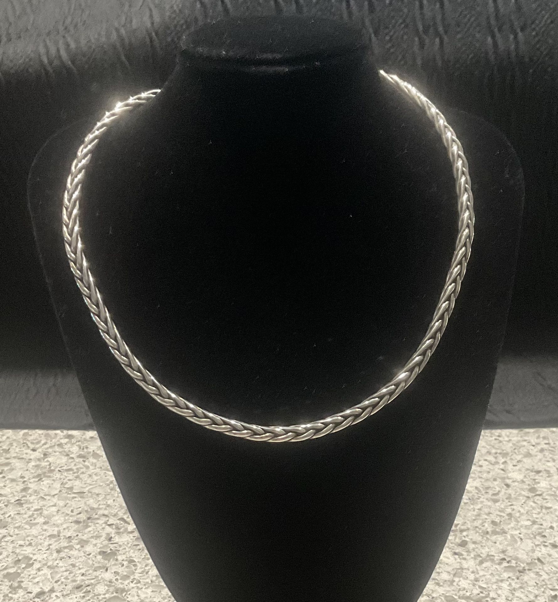 Mexico Sterling Silver Braided 15” Choker Necklace