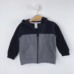 Carter’s | Zip Up Hoodie Size 24 Months Toddler Boy Sweatshirt Black/Gray