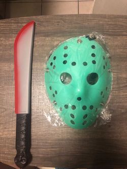 Jason Hockey Mask and Machete Costume Set
