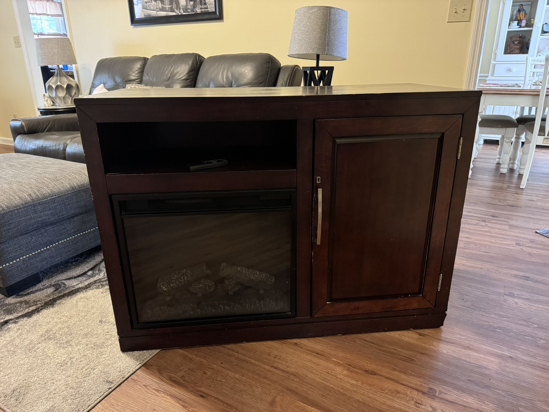 3 In 1 - Dresser, Heater/ Fireplace, Mini Fridge