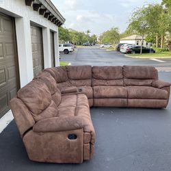 Sofa/Couch Sectional - CLEAN - Manual Recliner - Microfiber - Delivery Available 🚛