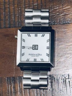 Rockwell Silver/White 50 Mm Square Luxury Watch