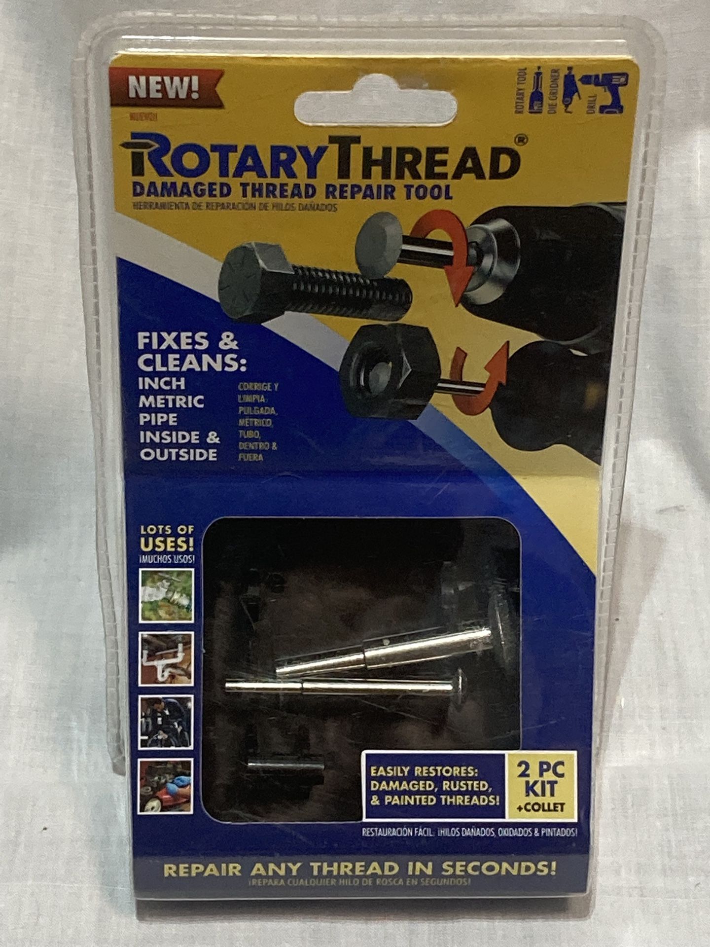 New ROTARYTHREAD Damaged Thread Repair Tool, 2 Piece Kit