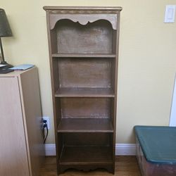 Vintage Wooden 4-Shelf Bookcase 