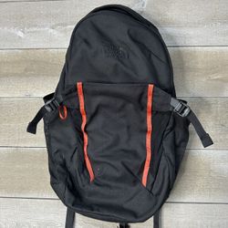 The North Face Pivoter Laptop Backpack Bookbag Black Red 16" X 12"