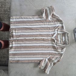 Zara Man textured striped resort shirt