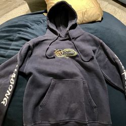 Vintage billabong green dragon y2k skater surfer navy blue small hoodie hoody pullover sweater 