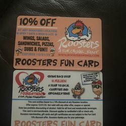 Rooster’s Discount Card 10% Off 