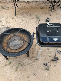 Fire pit with top and small grill