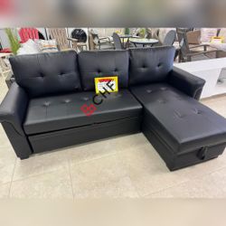 Sectional Sofa With Storage Chaise And Pull Out Bed 