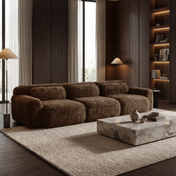 Durham 114" Modular Plush Sectional Sofa with Ergonomic Design and Throw Pillows