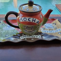 Decor  Ceramic Tray And Pot