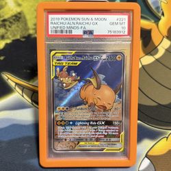 PSA 10 Raichu & Alolan Raichu GX