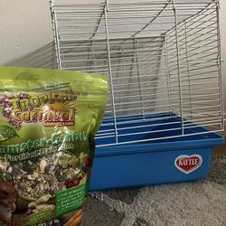 Hamster Cage With Food 