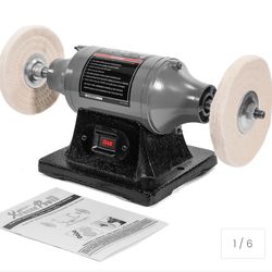 6" Electric Polishing Machine 1/2hp Motor Benchtop w/ Dual Pad