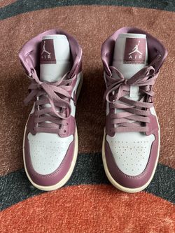 Women's Air Jordan 1 Mid Pure Platinum/Sky J Mauve-Sail
