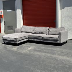 FREE DELIVERY - Sectional Sofa by Living Spaces Cosmos Grey 2 Piece 112"  - Contemporary Modern 