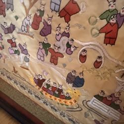 Vintage Chinese Silk Embroidery Called 100 Children 