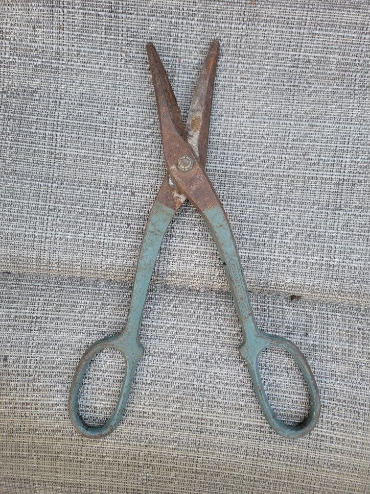 Antique Large Forged Steel Scissors USA Made 