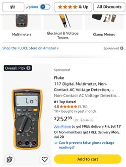 Fluke electricians multimeter 117