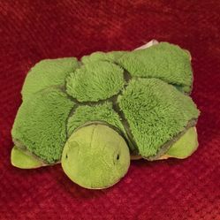 Vintage 2010 Pillow Pets PeeWee Tardy Turtle 11"Plush Travel Size Stuffed Animal