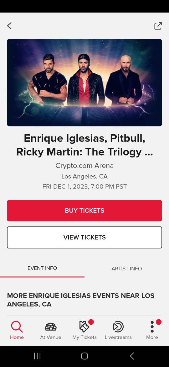 The Trilogy Tour ,Pitbull, Ricky Martin, Enrique Iglesias