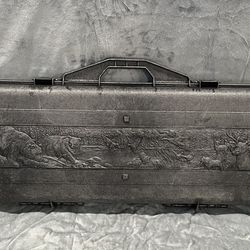 Contico Black Plastic Hard Rifle Case Wildlife Scene Foam Padded Interior